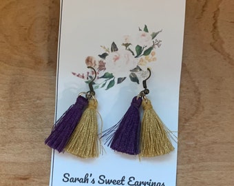 Spicy Purple and Gold Earrings