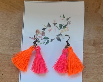 Spicy Orange and Pink Earrings