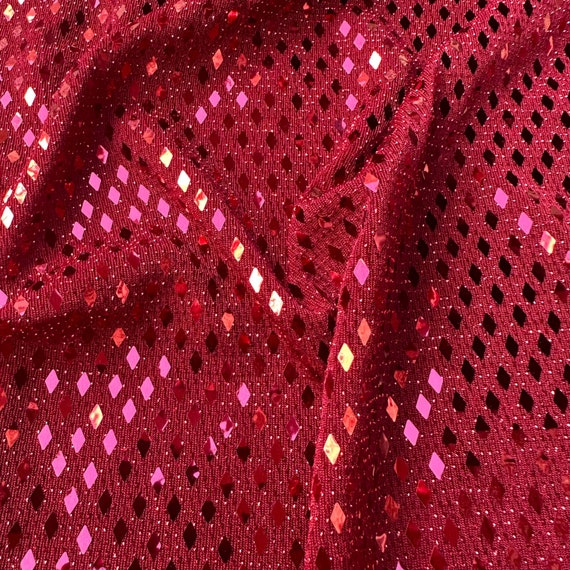 Red Sequin Embroidered Flexible Lycra Fabric, Sparkly Beaded Fabric, Event  Dress Fabric, Special Occasion Fabric, Buzzy Fabric, Bulk Fabric 