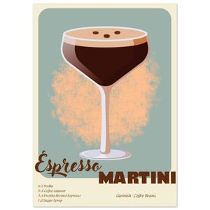 Póster de cóctel Espresso Martini - Papel mate