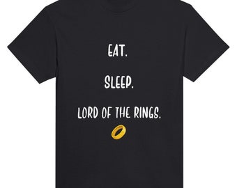 Eat Sleep El Señor de los Anillos Camiseta personalizada 100% algodón