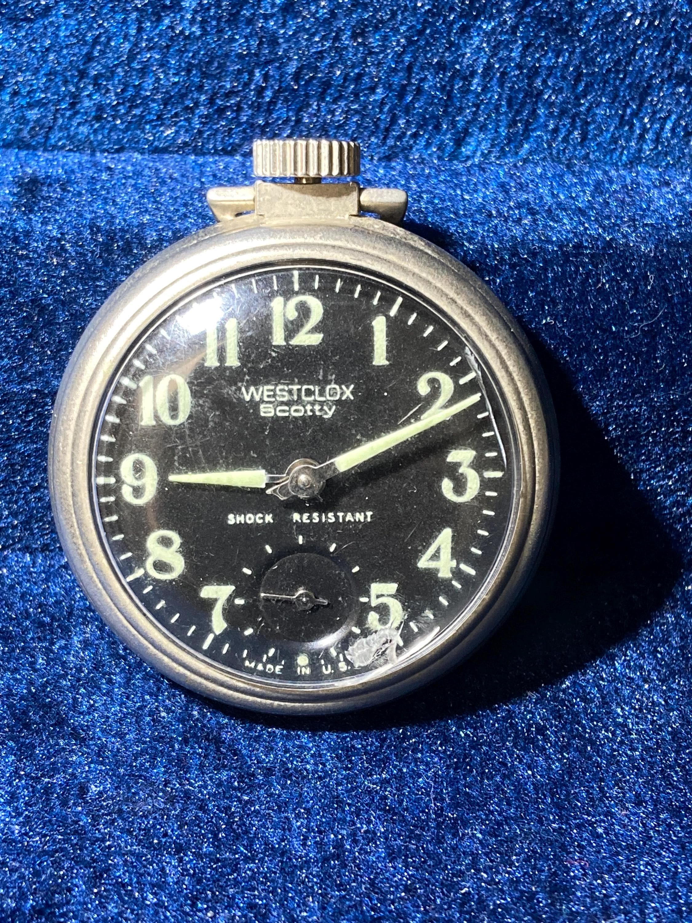 Vintage Westclox Scotty Shock RESISTANT Made in USA Glows in Vintage Westclox Scotty Shock RESISTANT Made in USA Glows in