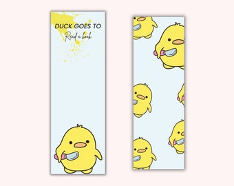 Duck goes to read a book | bookmark | duck bookmark| reading books | Book mark