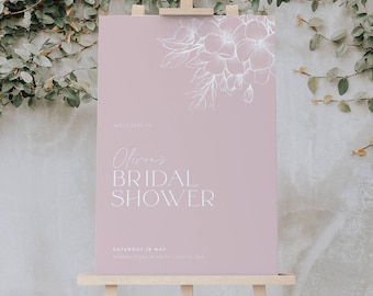 Blush Floral Bridal Shower Welcome Sign Template (Digital Download)