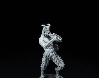 Satyr with Pan Pipes Miniature  Unpainted: Dungeons and Dragons RPG