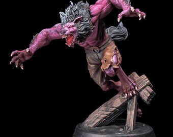 Werewolf Resin Unpainted Miniature 35mm or 75mm