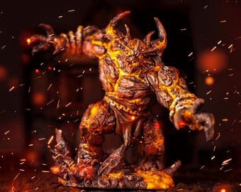 Magma Golem Resin Miniature 32mm or 75mm scale Unpainted