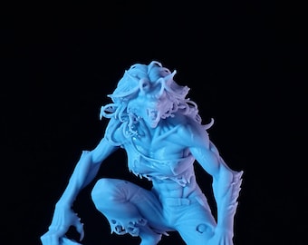 Werewolf Female Unpainted Miniature 32mm or 75mm scale (3-5 inches tall)