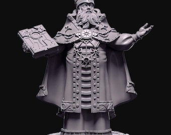 Cleric/Priest with Sacred Book miniature 75mm or 32mm