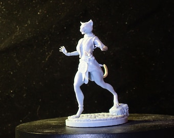 Bast Female Warrior Miniature Unpainted 2 different sizes