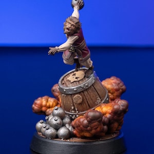 Monkey playing resin miniature