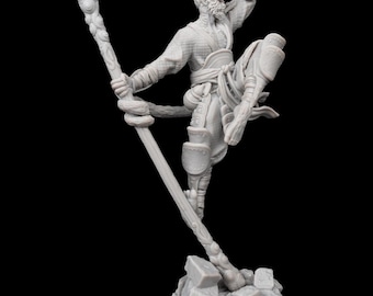 Monkey King Unpainted Miniature - 75mm scale or 32mm scale