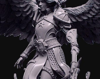 Angel, Winged with Sword Unpainted Miniature 35mm or 75mm
