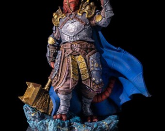 Dragonborn Wizard Miniature Unpainted 32mm or 75mm