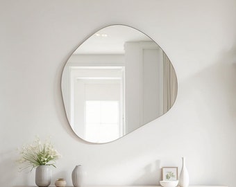 Custom Mirror, Mirror Wall Decor, Asymmetrical Mirror, Vanity Mirrors, Floor Mirror, Wavy Mirror, Wall Mirror, Bathroom Vanity Mirror