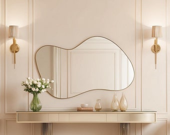 Vanity Mirrors, Wall Mirror, Custom Mirror, Wavy Mirror, Asymmetrical Mirror, Floor Mirror, Mirror Wall Decor, Bathroom Vanity Mirror