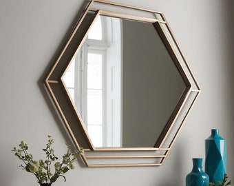 Hexagonal Mirror, Star Shaped Mirror, Rectangular Mirror, Octagonal Mirror, Wall Mirror, Home Decor, Geometric Mirror, Decorative Mirror