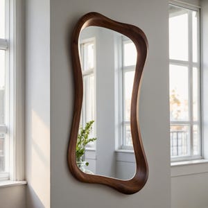 Full Length Mirror, Mirror Wall Decor, Asymmetrical Mirror, Decorative Mirror, Tall Mirror, Large Mirror, Floor Mirror, Living Room Mirror