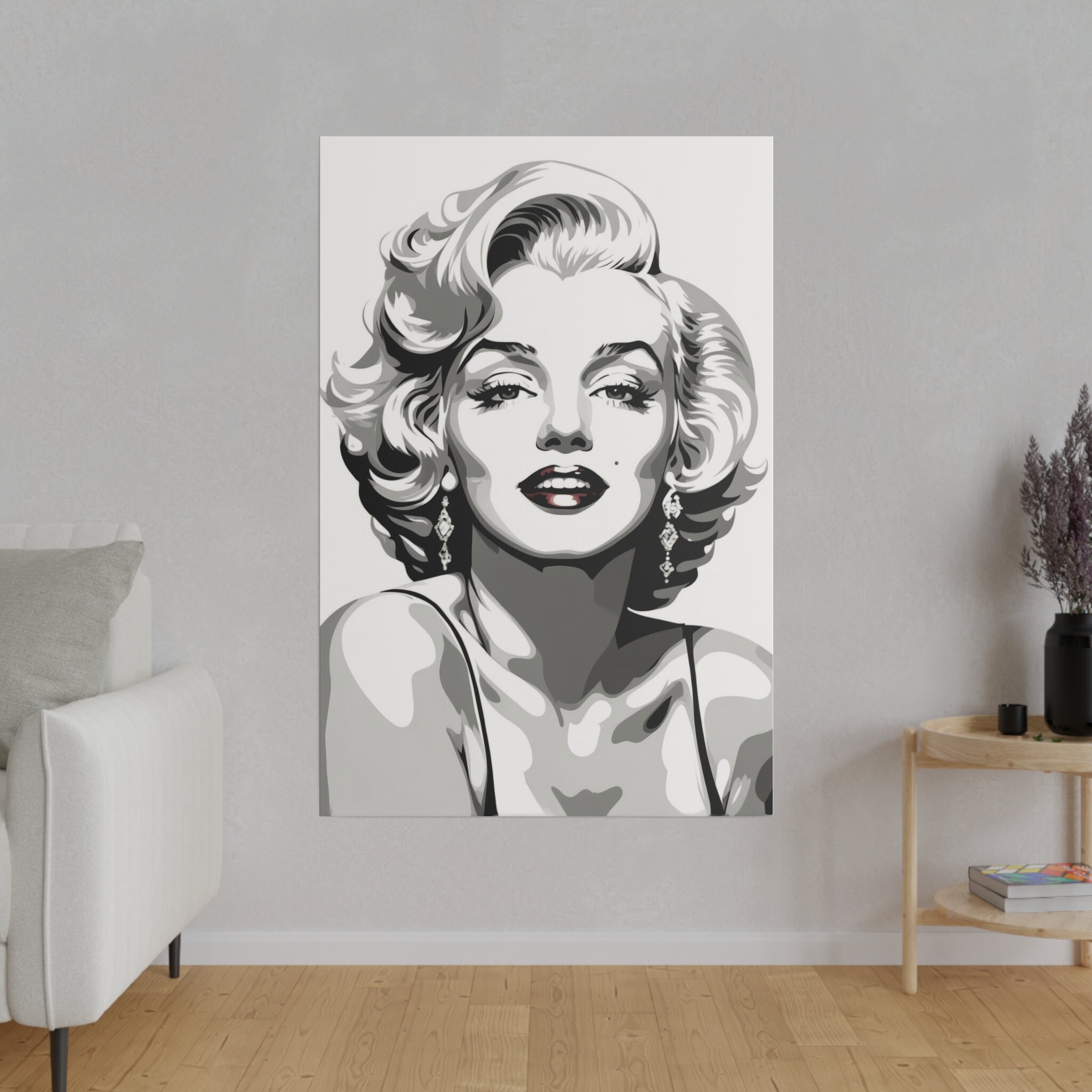 Marilyn Monroe Vector Portrait Timeless Glamour Matte Canvas Iconic ...