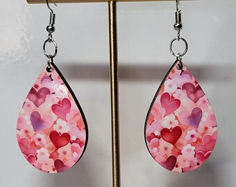 Water Color Heart Earrings