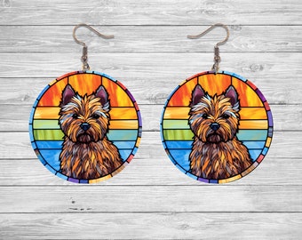Yorkie & Scottish Terrier Glasmalerei-Ohrringe - Wählen Sie Ihre Rasse - Geschenk für Tierliebhaber - Kollektion 18