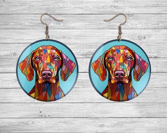 Stained Glass Dog Earrings - Collection 8