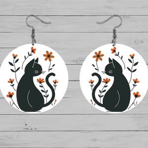 Black Cat Silhouette Earrings