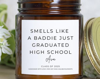 High School Graduation Gift Candle - Senior Class of 2026, Personalized Senior Gift for Her or Him, Funny High School Grad Gift