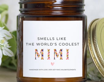 Funny Mimi Gift Candle World's Coolest Mimi - Mothers Day Gifts For Mimi, Gift from Grand kids, Grandma Gift