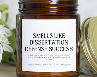 PhD Gift Dissertation Defense Gift Candle - Gift For PhD Graduation, Doctorate Gifts, Doctoral Candidates, Grad Student Gift