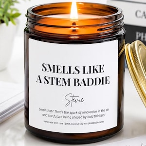 Bougie cadeau STEM humoristique - Cadeau de Noël, cadeau pour les femmes dans les domaines des sciences, de la technologie, de l'ingénierie et des mathématiques (STEM), accessoires pour les passionnées de sciences, de technologie, d'ingénierie et de mathématiques