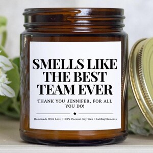 Personalized Best Team Employee Appreciation Gift Candle - Gifts For Coworkers, Thank You Christmas Gifts Corporate Team Bulk Gifts