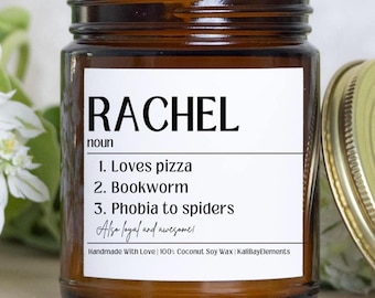 Vela personalizada con definición de nombre para ella - Regalo de Navidad para la mejor amiga - Regalo original con definición - Regalo sarcástico para él