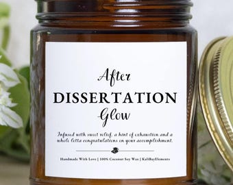 Funny Phd Dissertation Gift Candle - Dissertation Doctoral Gift, Graduation Basket, Medical School Graduate, Phd Writing