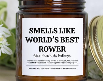 Rowing Gift Candle – Personalized Rower, Coxswain Present, Rowing Crew Gift