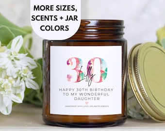 Personalized 30th Birthday Gift Candle, Milestone Thirty Gift