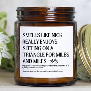 Funny Cycling Gift Candle for Cyclist - Personalized Cycling Lover, Bike Gifts for Dad, Cycling Club Gifts for Men Women