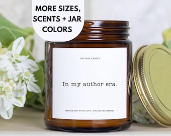 Author Era Gift Candle, Writer Bookish Gift, Typewriter Font, Published Author Writer