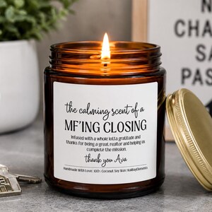 Personalized Realtor Gift Candle - House Closing Gift, Real Estate Gift, House Selling Appreciation Thank You Gift image 10
