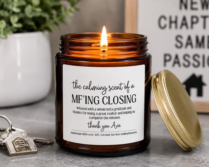 Personalized Realtor Gift Candle - House Closing Gift, Real Estate Gift, House Selling Appreciation Thank You Gift image 10