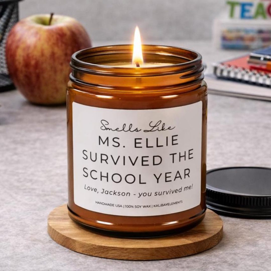 Teacher Gift Teacher Appreciation Candle - Personalized, End of Year ...