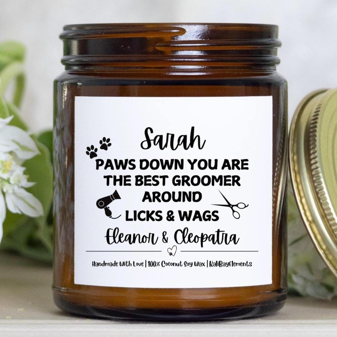 Personalized Dog Groomer Gift Candle - Dog Grooming Christmas Gifts for ... - Summer Appreciation For Dog Groomers