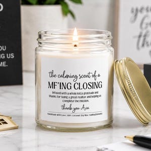 Personalized Realtor Gift Candle - House Closing Gift, Real Estate Gift, House Selling Appreciation Thank You Gift image 8