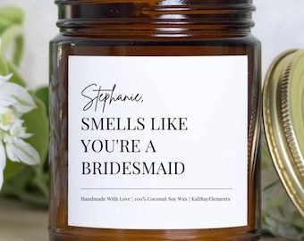 Personalized Bulk Bridesmaid Gift Candles - Bridal Party Gifts For Bridesmaids, Bridesmaid Proposal Gift, Will You Be My Bridesmaid