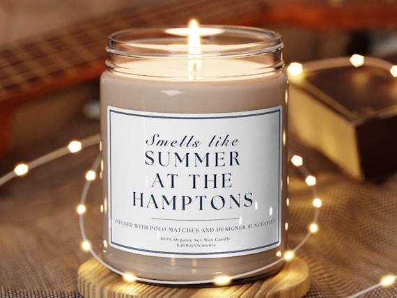 Hamptons Summer Gift Candle - Summer Vacation Long Island Gift, Country Club Rich Girl Era