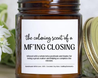 Personalized Realtor Gift Candle - House Closing Gift, Real Estate Gift, House Selling Appreciation Thank You Gift