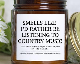 Country Music Lover Funny Candle - Cowgirl, Cowboy Western Rodeo Gifts
