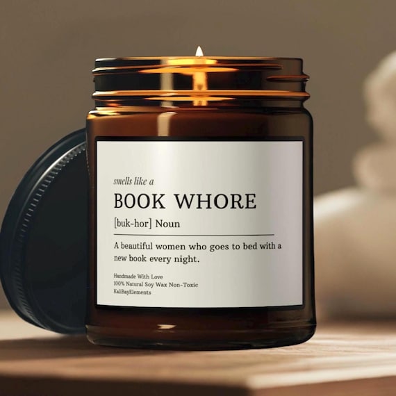 Book Whore Gift Candle | Funny Book Lover Smut Gift, Reading, Reader Gift, Book Club