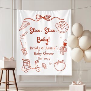 Pizza Baby Shower Banner – "Slice Baby!" Italian Theme, Pizza Sign