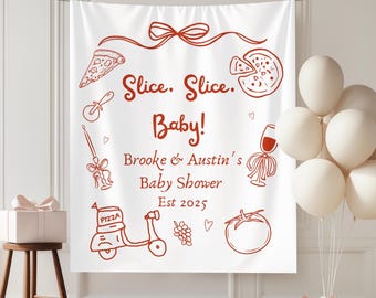 Pizza Baby Shower Banner – "Slice Baby!" Italian Theme, Pizza Sign